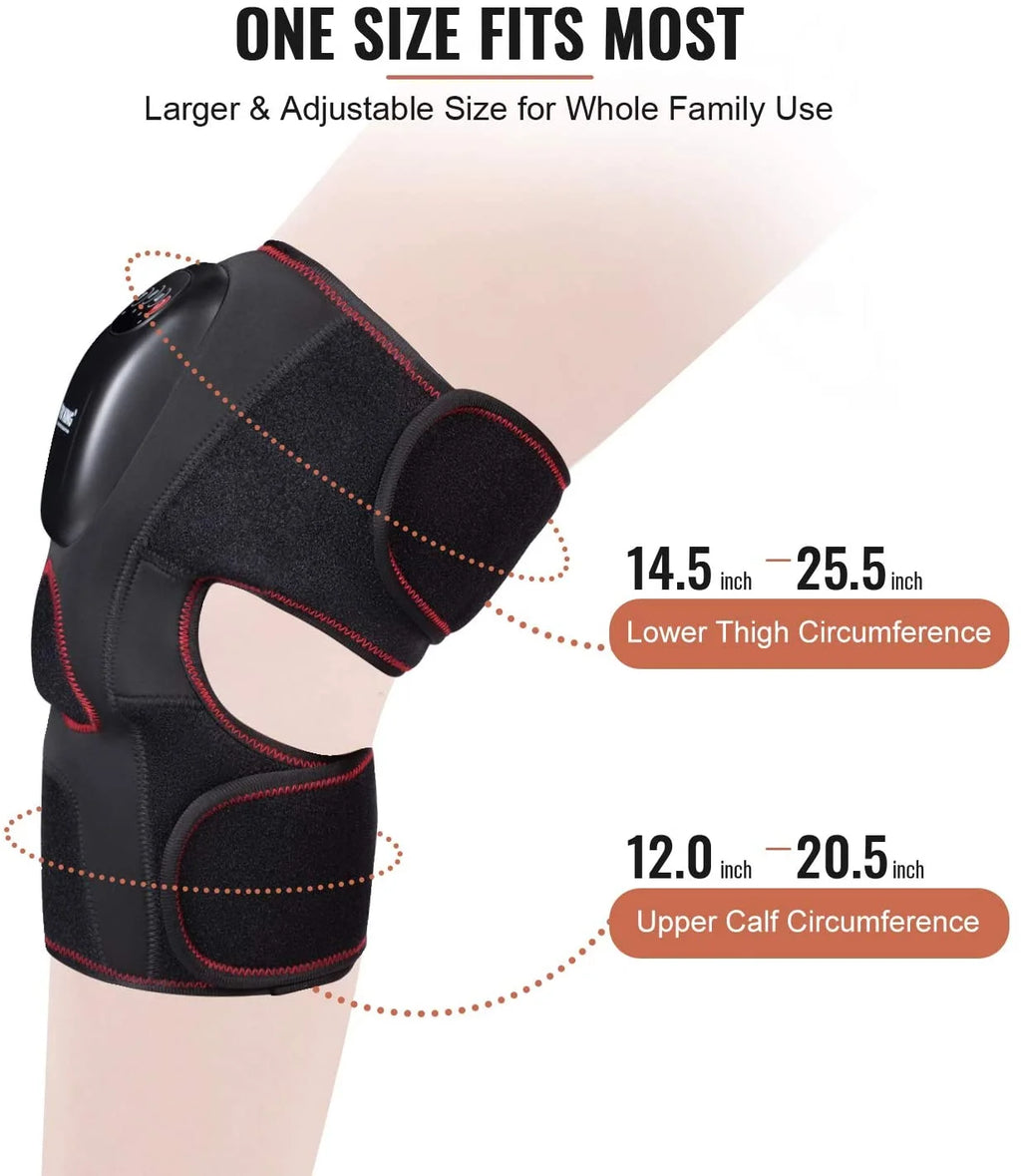Heated Knee Massager with Air Compression, Massage 3 Modes and 3 Levels for Swelling Stiff Joints, Stretched Ligament, Muscles Injuries FSA/HSA Eligible